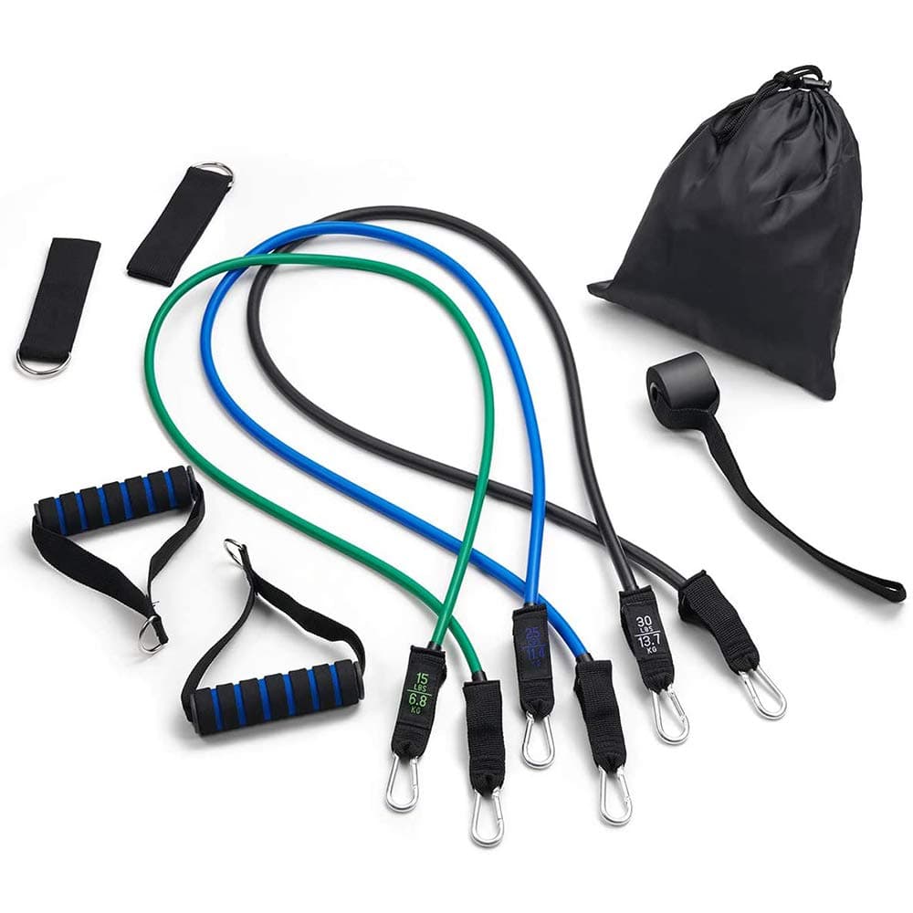 Homo Trends Set of 9 Resistance Bands Set - Beginner - Professional - Exercise Band for Working Out - Includes Stackable Workout Bands, Handles, Ankle Straps and Carry Bag