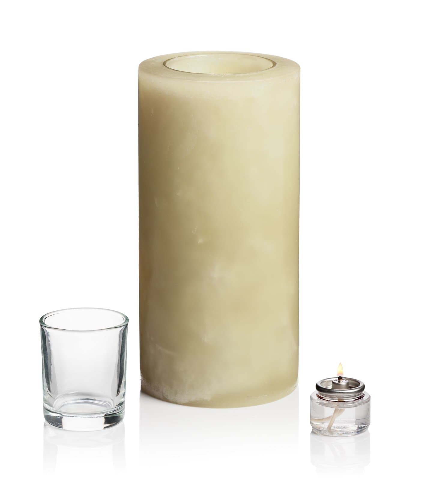 Stone Candles L8LO Dusty Green Luminary Candle, 4-Inch by 8-Inch
