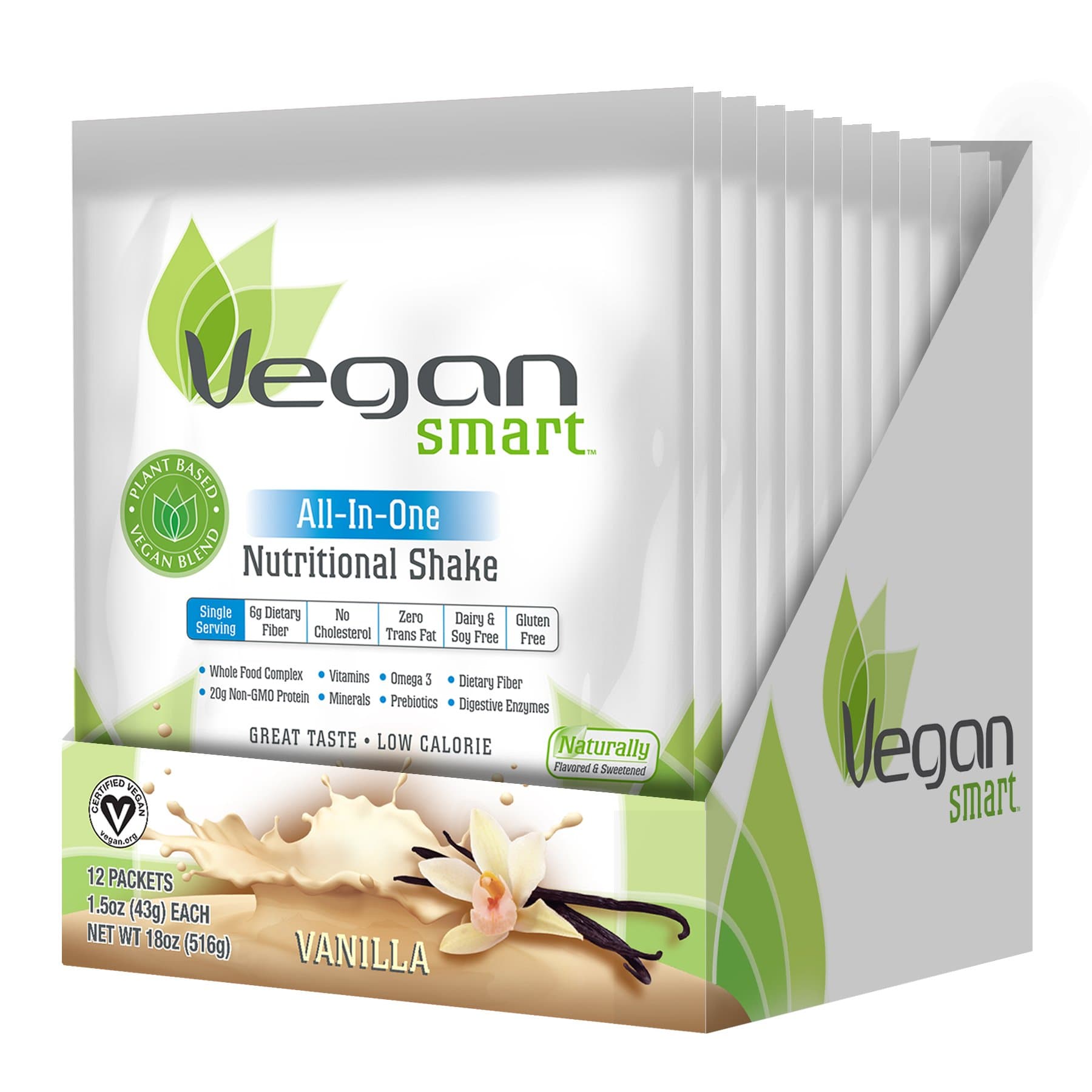 Naturade VeganSmart Plant Based All-in-One Nutritional Shake – Vanilla Single Servings x 12