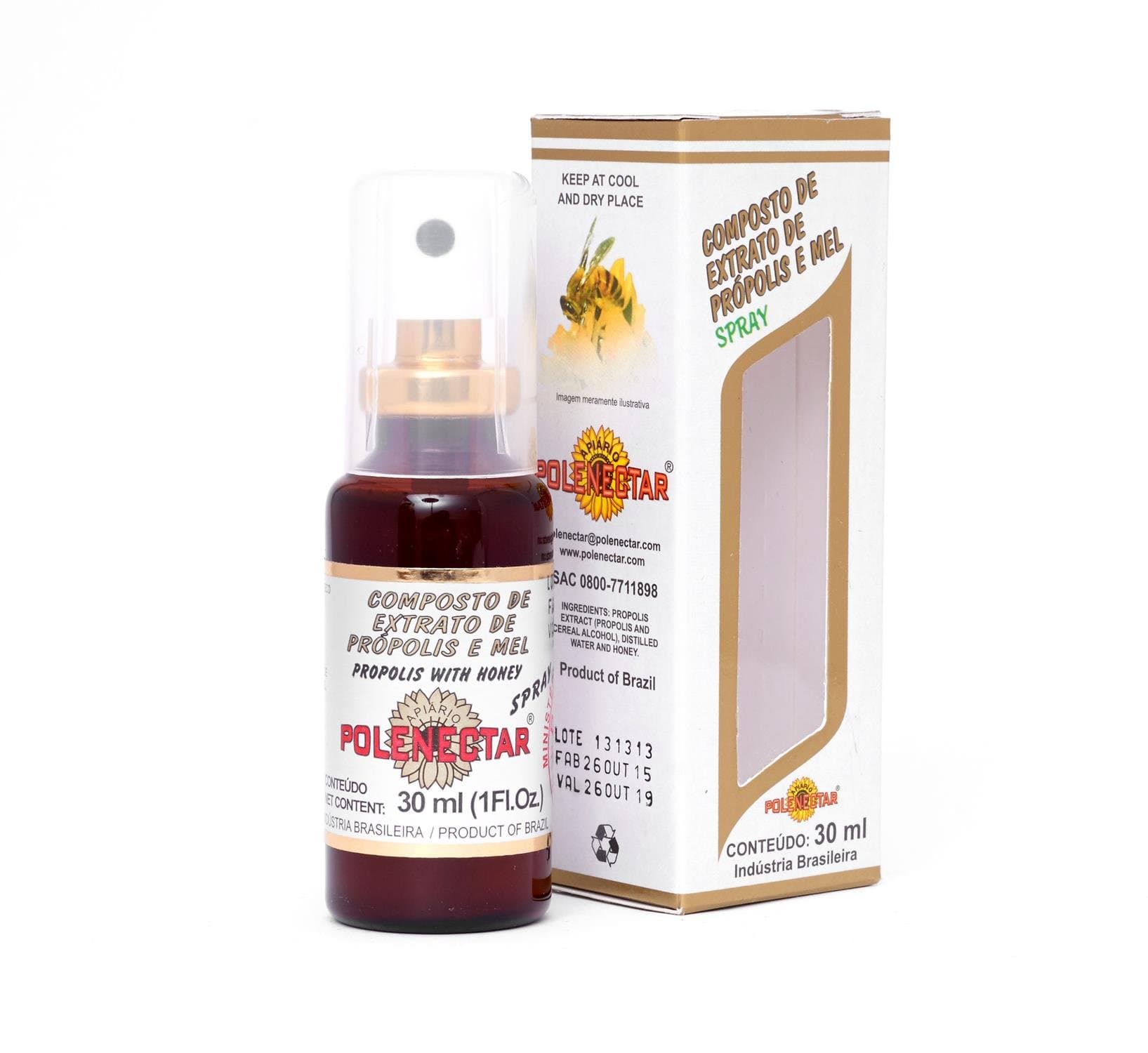 Green Brazilian Propolis - 9 Bottles Polenectar Propolis and Honey in Spray by JLBrazil