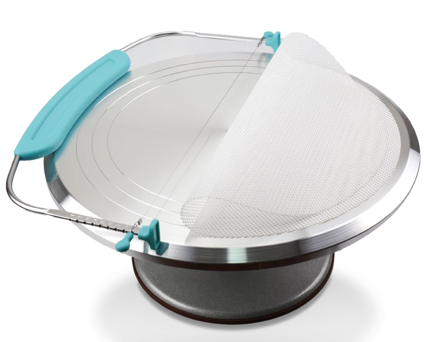 Rotating Cake Stand – Stable Non-Slip Rubber Base – 12 inches Revolving Turntable – Decorate Professional-Looking Desserts at Home – Aluminum Alloy