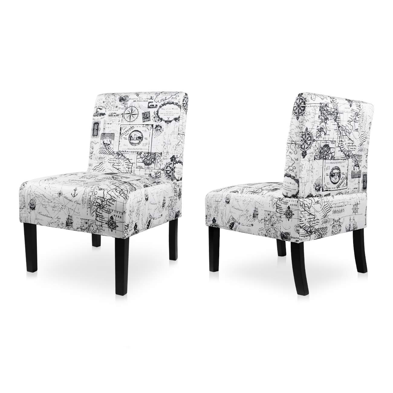 AODAILIHB Armless Accent Chair Modern Fabric Printing Leisure Chair Single Sofa Deco Living Room Bedroom Office Armless Chair