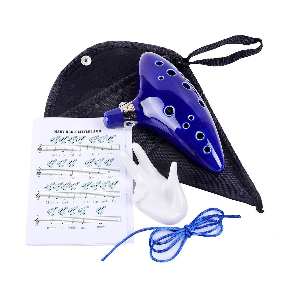 Dsoso Legend of Zelda Ocarina of Time Triforce Link 12 Hole Alto C Mediant Tone Ocarina Zelda Cosplay Ceramic Replica + Textbook