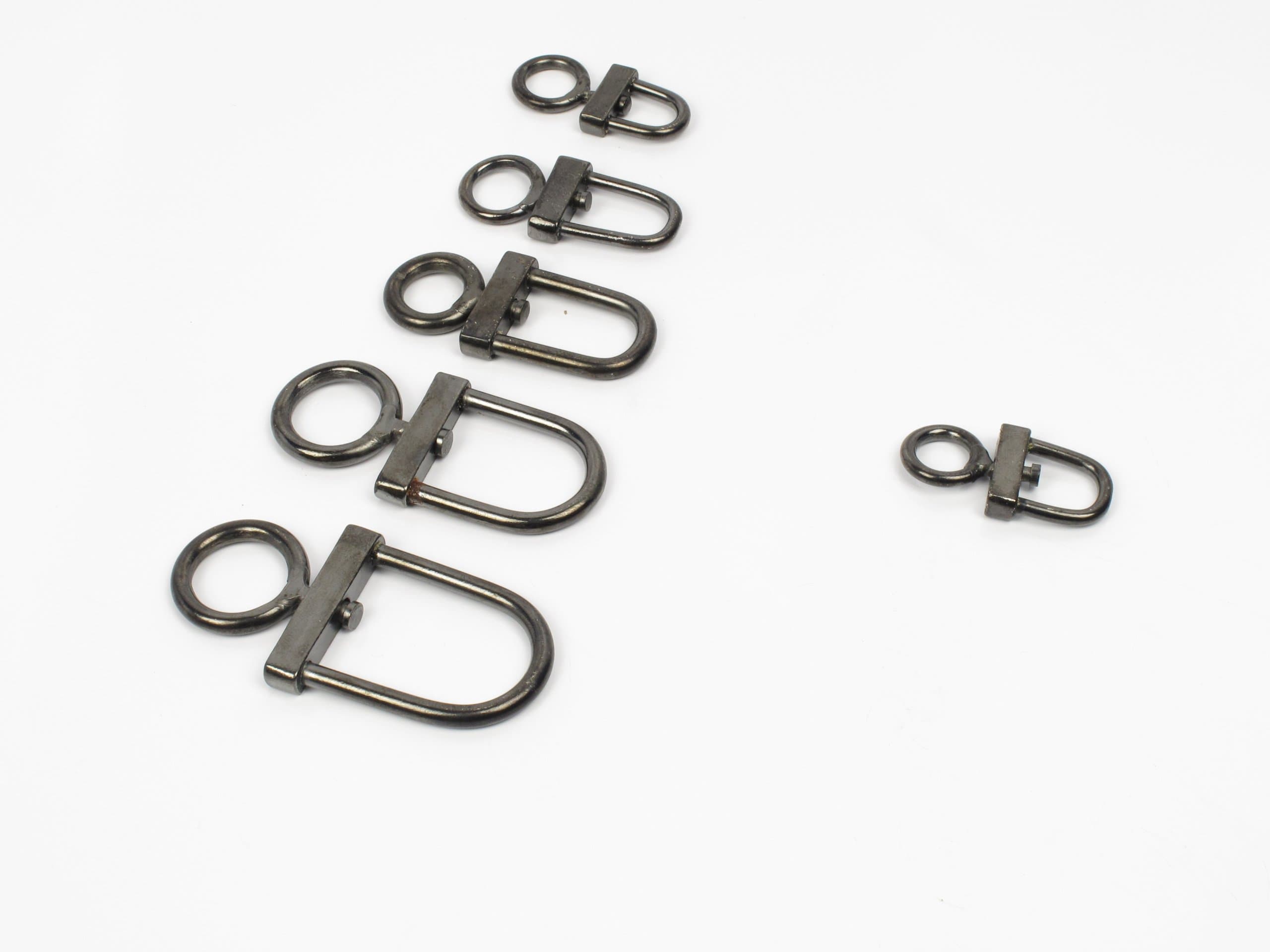 High Quality Falconry Stainless Steel D type Swivels Black Finish Size 0.