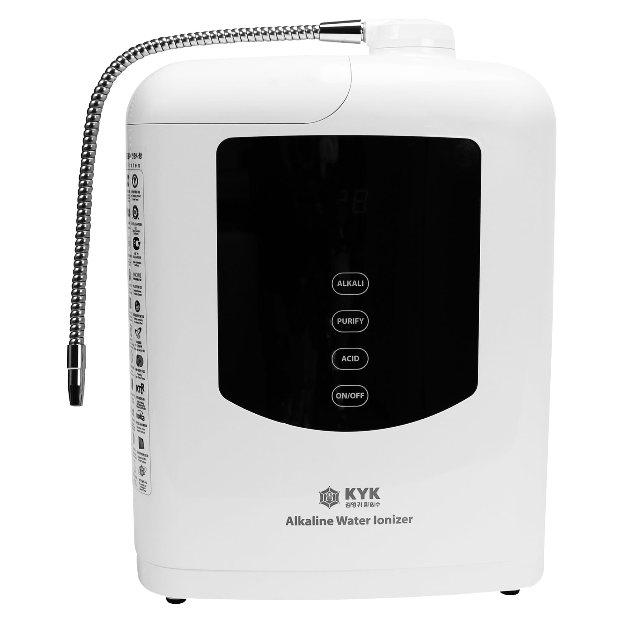 KYK Countertop Platinum Alkaline Water Ionizer Machine with Water Filtration