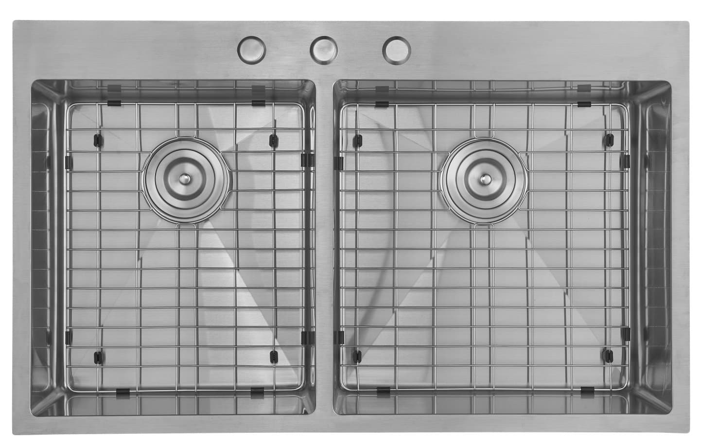 STARSTAR 36 Inch Top-mount/Drop In 304 Stainless Steel Double Bowl Kitchen Sink 16 Gauge with Accessories (40/60)