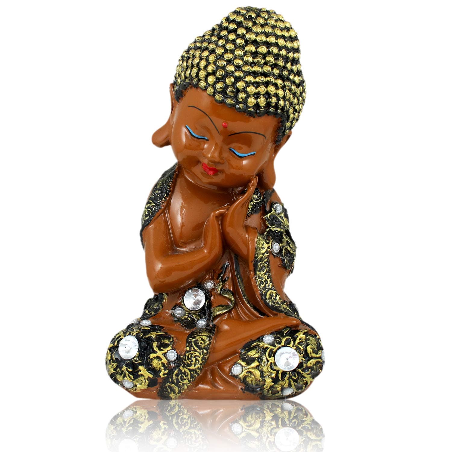 Heeran Art Polyresin Sitting Lord Buddha Idol, 18.5 cm x 8 cm x 24 cm, White, 1 Piece