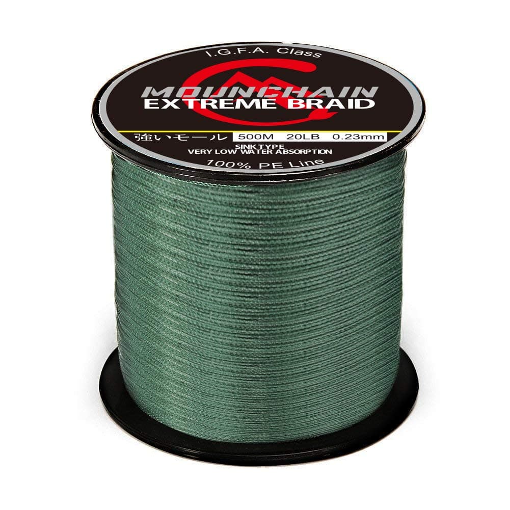Mounchain 100% PE 4 & 8 Strands Braided Fishing Line, 10 20 30 40 LB Sensitive Braided Lines, Super Performance and Cost-Effective, Abrasion Resistant