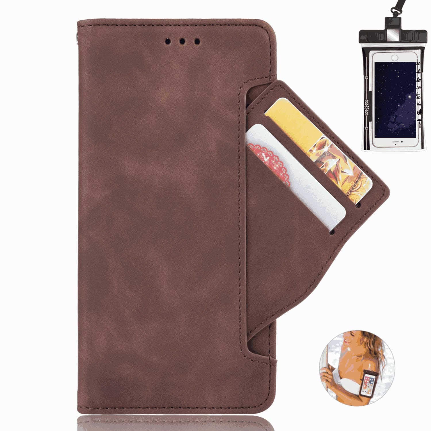 Flip Case for Huawei Mate 30 Pro, Leather Cover Business Gifts Wallet with extra Waterproof Underwater Case