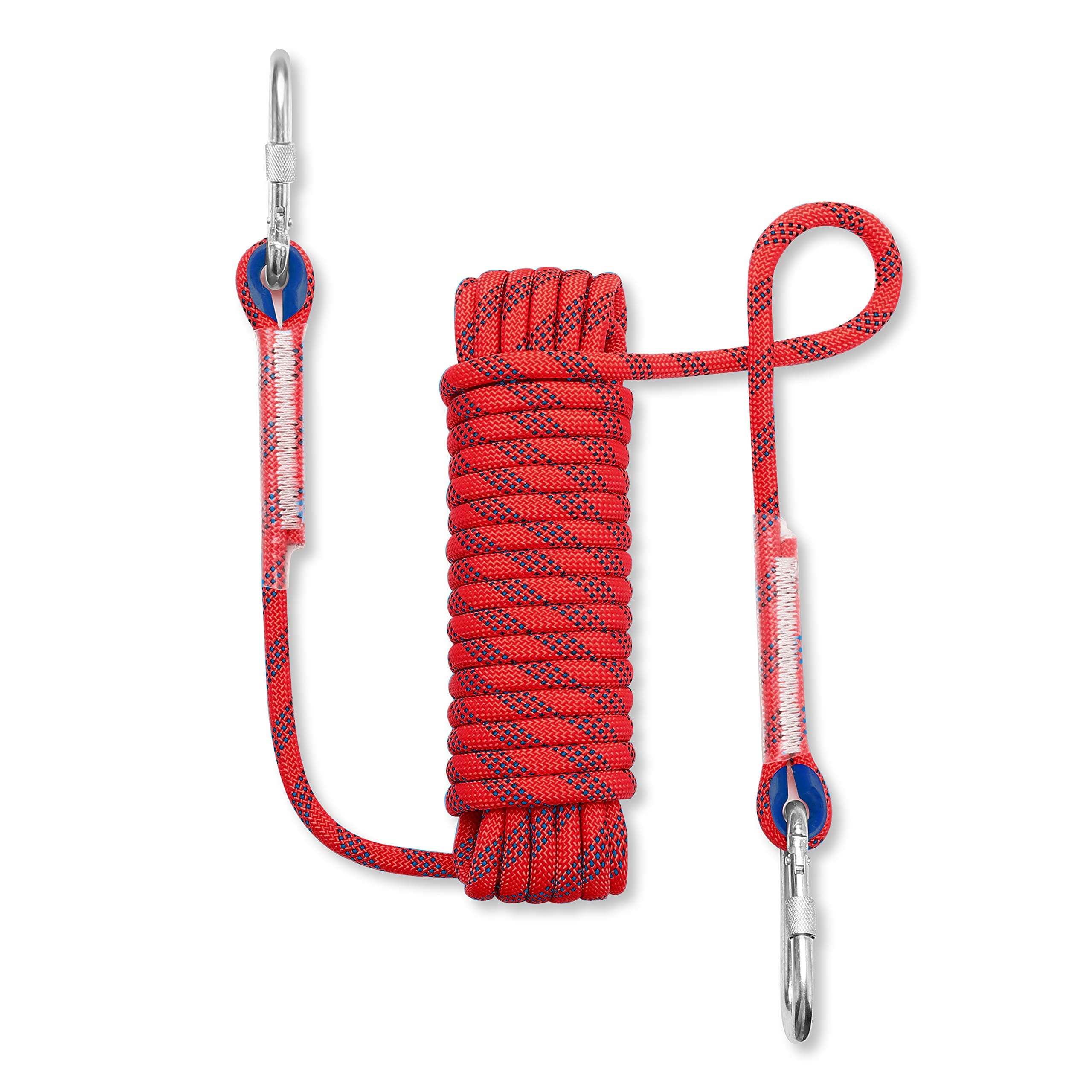 NIECOR 12 MM Outdoor Static Rock Climbing Rope,High Strength Accessory Fire Escape Safety Rappelling Rope 32ft,49ft,64ft,98ft