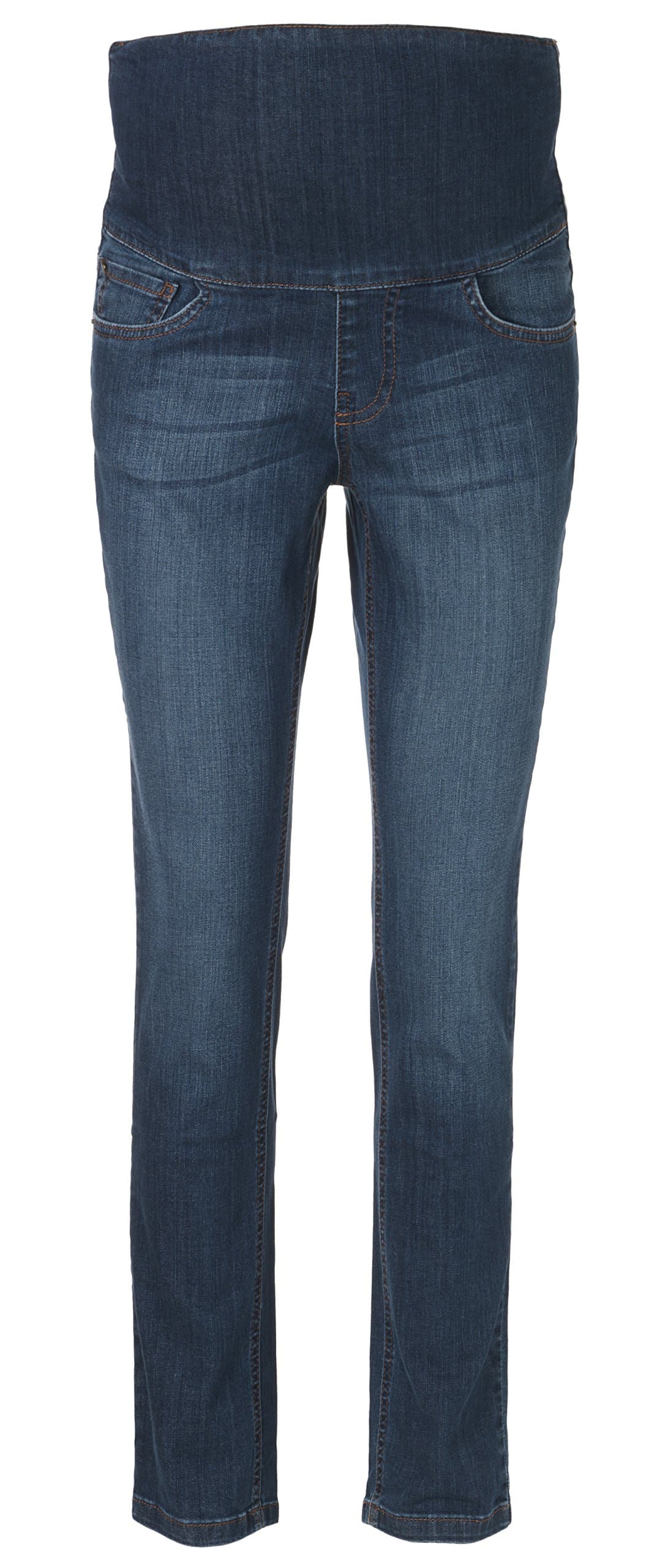 Mama Jeanius Maternity Jeans: Denim Band, Mid Denim, Skinny Leg, UK Sizes 8-16, Petite/Regular/Long Leg