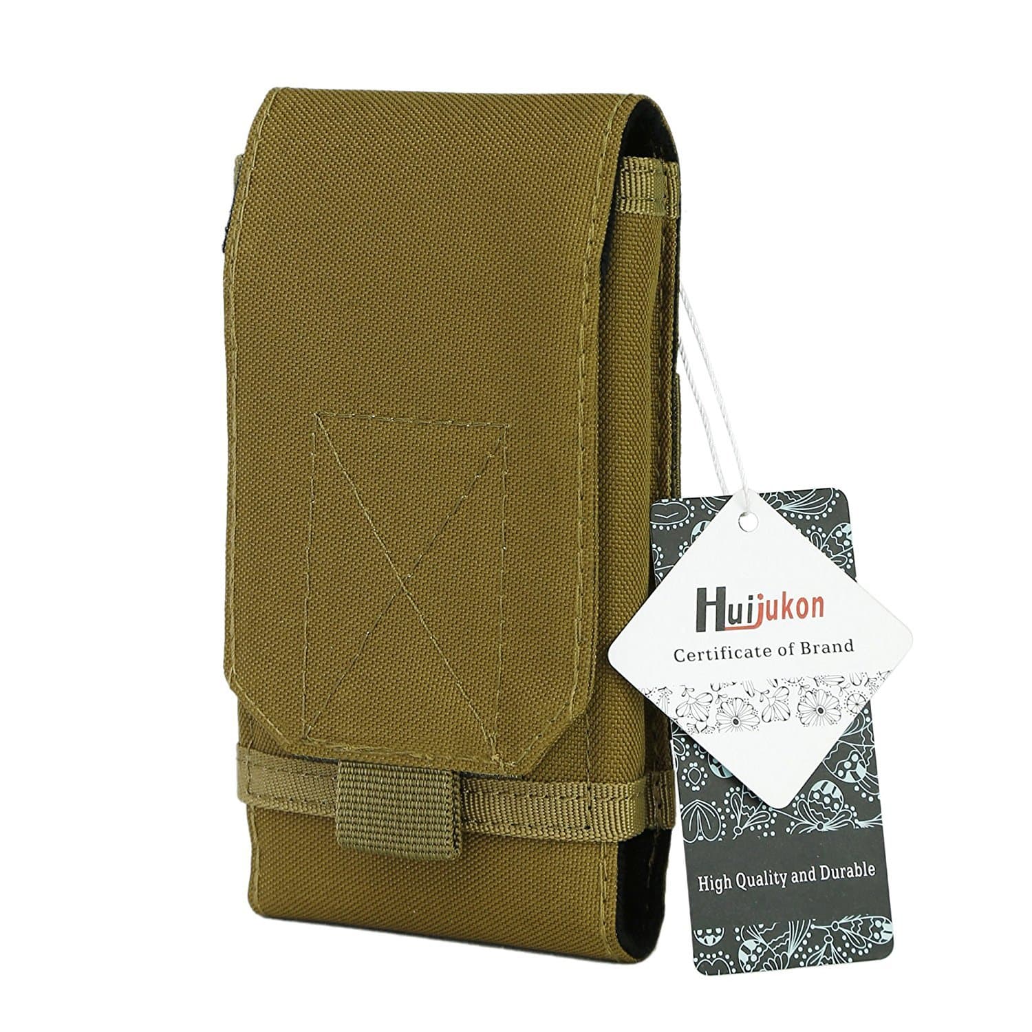 Huijukon Molle Tactical Phone Pouch Large Smartphone Pouch Belt Holster Case for iPhone 11 XS iPhone 11 XS Pro Galaxy S10 Galaxy S10 Plus Note 10 (Tan)