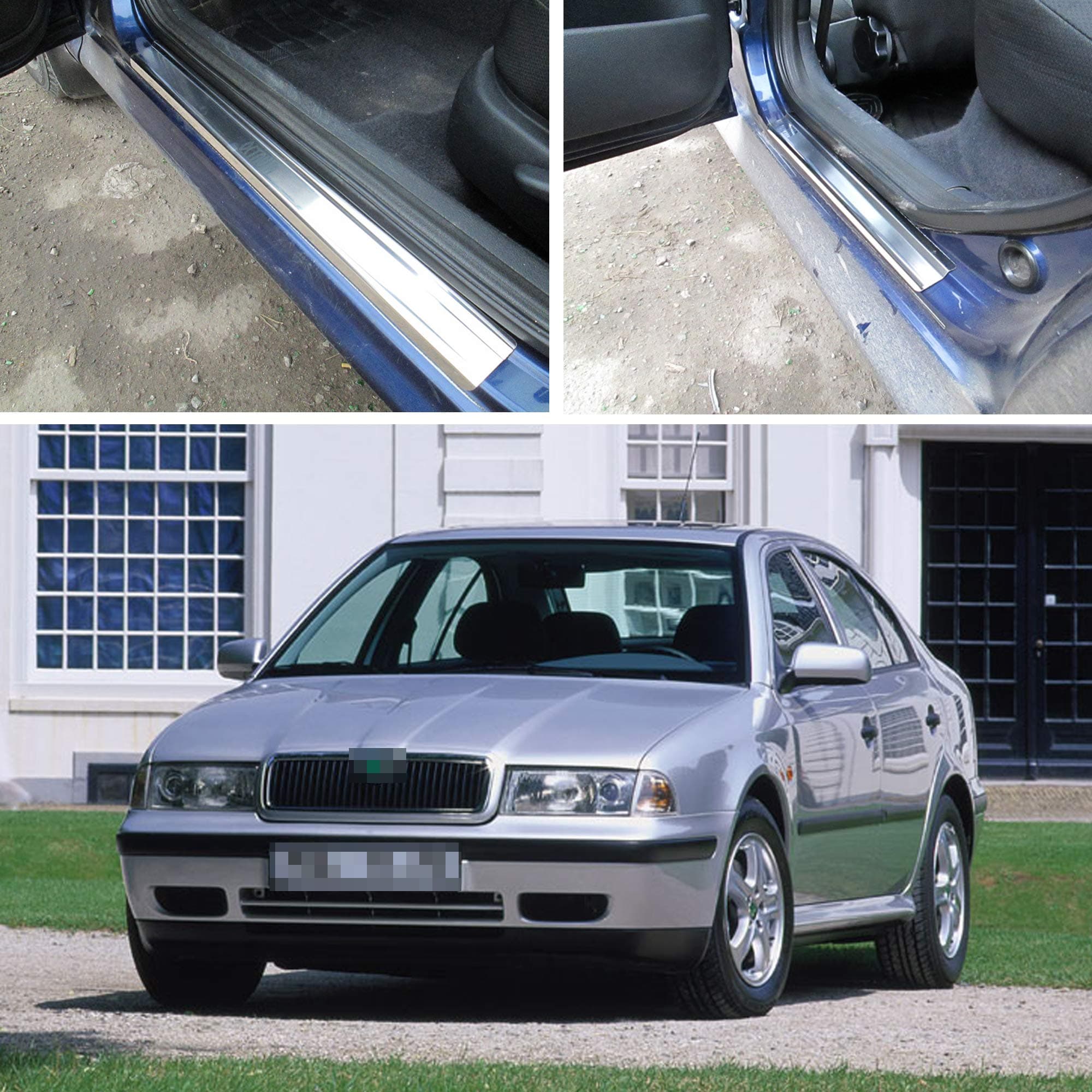 Stainless Steel Outside Fit Door Sill Scuff Plate Guard 4pcs Sills Protector Trim for Skoda Octavia Tour/Octavia I 1996-2004