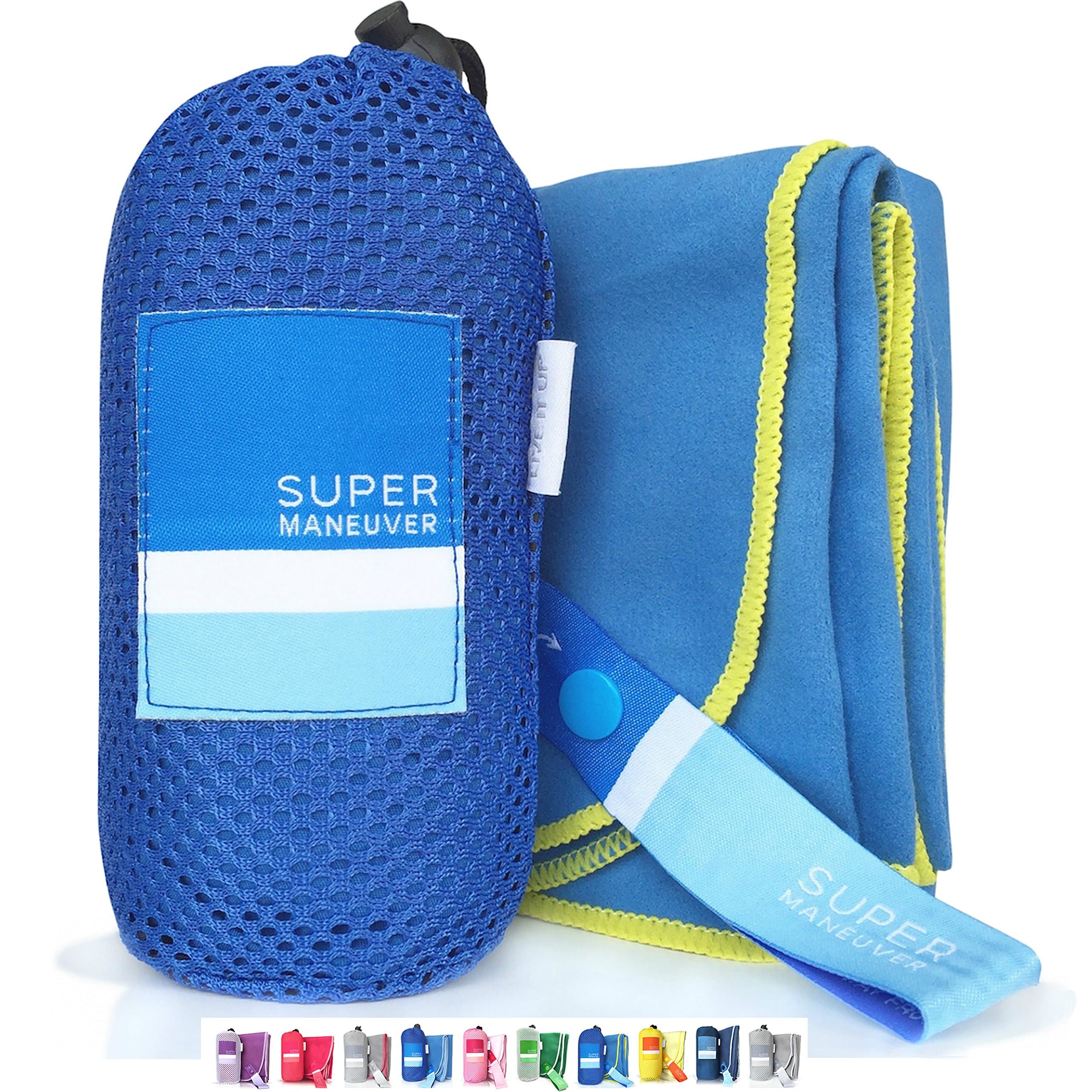 Super Towel for Sports, Beach & Travel — Lightweight, Compact, Absorbent, Quick-Drying, Soft Microfiber Suede — Awesome for pool, gym, yoga, bath, camping (Medium 40x20", Extra Large 60x32")