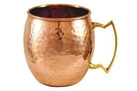 Copper Mugs - Hammered - Moscow Mule Copper Mugs with Brass Handle - Single Mug