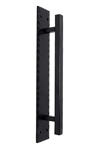 14" Rustic Hammered Black Barn Door Handle Pull for Interior and Exterior Barn Door Hardware