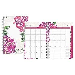 Blue Sky 2018 Weekly & Monthly Planner, Twin-Wire Binding, 5" x 8", Dahlia