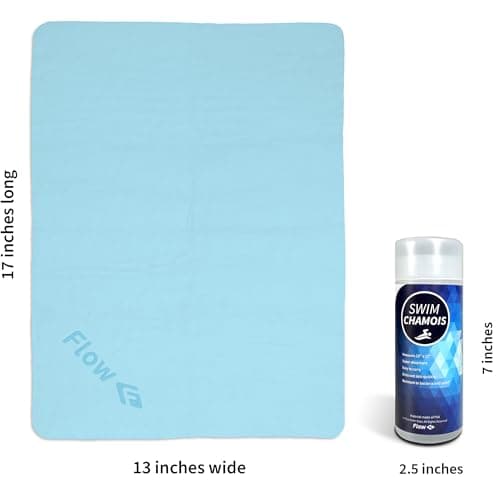 Flow Swim Chamois - Quick Dry Towel for Swimming, Diving, Triathlons, and Other Water Sports (Aquamarine)