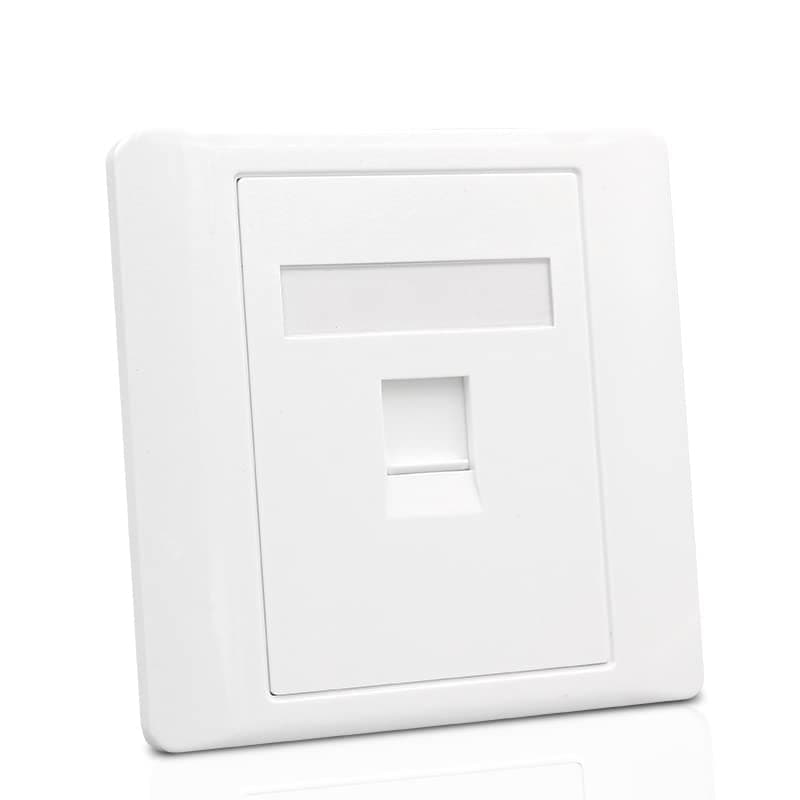 CAT6 Gigabit Network Socket, 86x86mm Ethernet RJ45 LAN Cable Faceplate Networking Port Dual-Pass Socket Box for Ethernet Cable Installation Female To Female Internet Outlet (LAN x 1)