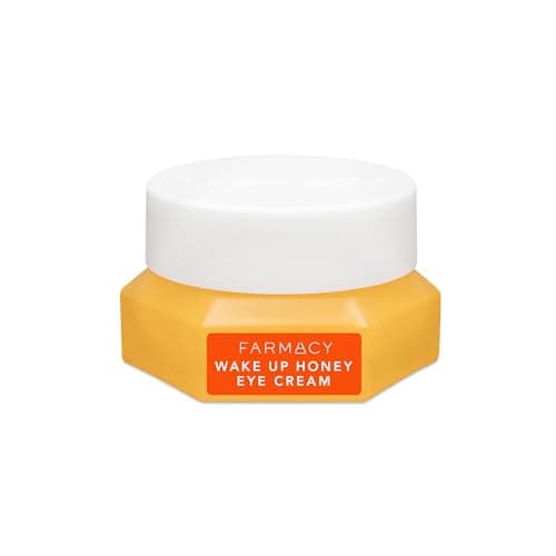 Farmacy Brightening Eye Cream - Wake Up Honey Under Eye Cream for Dark Circles + Puffiness - Enriched with Vitamin C + Cranberry Peptide to Smooth Wrinkles Over Time (15ml)