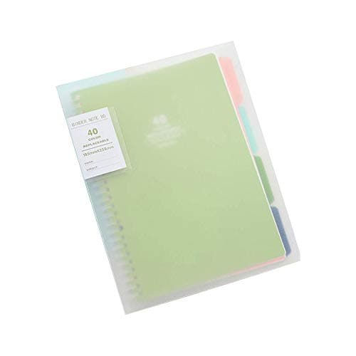 B5 Spiral Notebook, Doraking B5 26 Holes Refillable Frosted Transparent PP Hardcover Spiral Notebook with Practical Denotion, 4 Index Pages (B5 Clear Line)