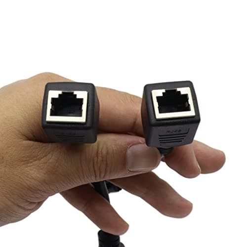 ZUYOOK VGA Extender Network Adapter VGA to RJ45 Cable,VGA 15-Pin Port Male to RJ45 Female Cat5/6 Ethernet LAN Console for Multimedia Video and Extend Distance of VGA Devices (15Cm/6Inch,2PACK)