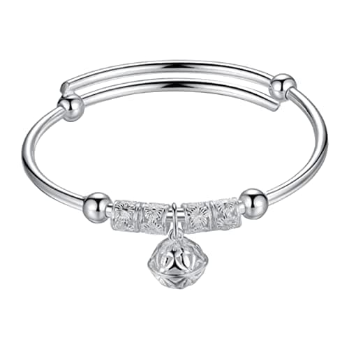 Women's 925 Sterling Silver Adjustable Hollow Chain Bracelet Charm Wrist Bangle Gift (Silver C)