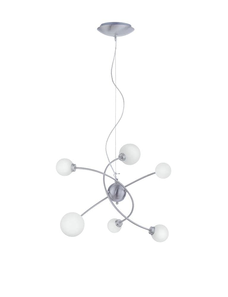 Trio Leuchten WiZ Dicapo 350810607 LED Pendant Light 6 x 3 Watt RGBW LED with 16 Million Colours + 64,000 White Shades + 18 Light Scenes Control via App + Voice Control + Remote Control + Wall Switch