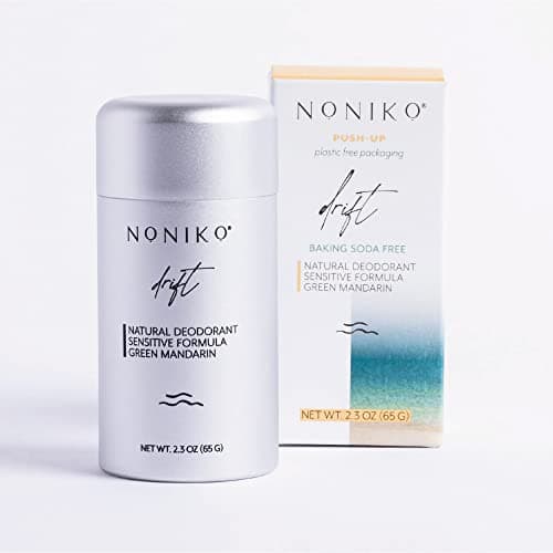 NONIKO - Natural Deodorant - plastic-free PUSH UP – DRIFT - Aluminum Free Formula, Paraben Free, Preservative Free - Gender Neutral - Sensitive Formula Green Mandarin - BAKING SODA FREE