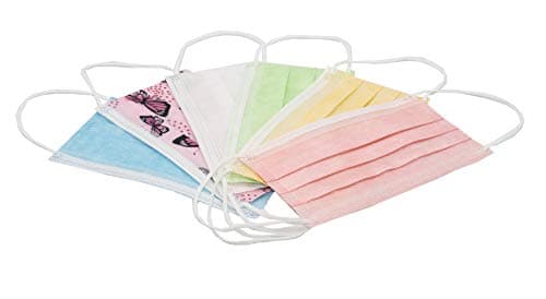 Student Disposable Face Mask 3-Layers Wider 3Soft Straps All Black Color for Boy and Girl (50-pcs)