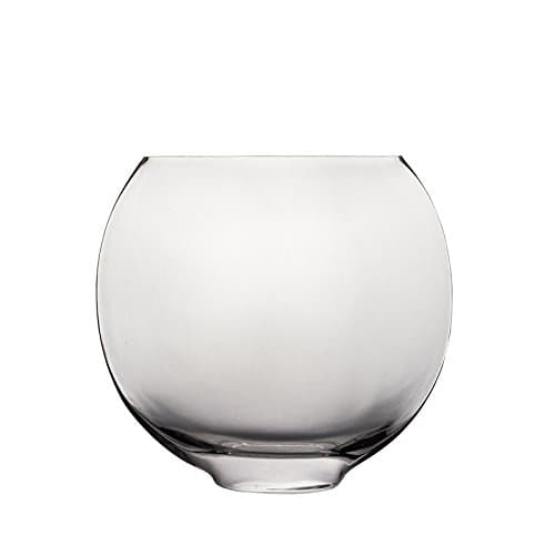 CYS EXCEL Oval Vase, Moon Shape Glass Vase. (Moon Shape. H:10" Open: 8" X 4" Body D:11.5" (1 Pc)