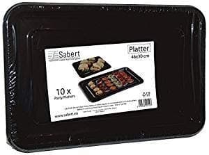 10 x rectangular black plastic platters(46x30cm) by sarbet