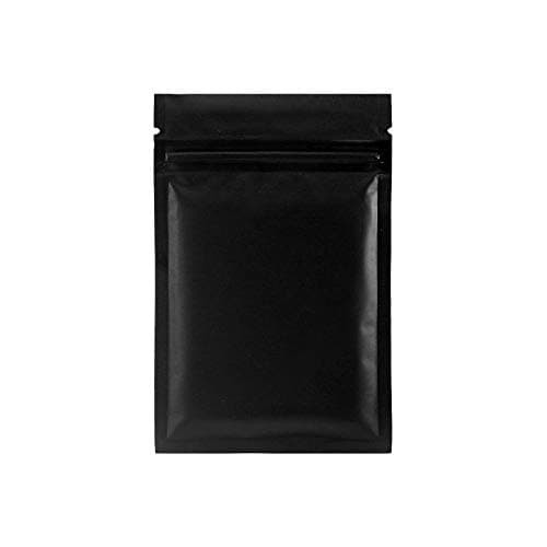 QQ Studio 100 Multiple Size & Matte Colored Flat Zip Lock Bags (SM ~3"x4", Matte Black)