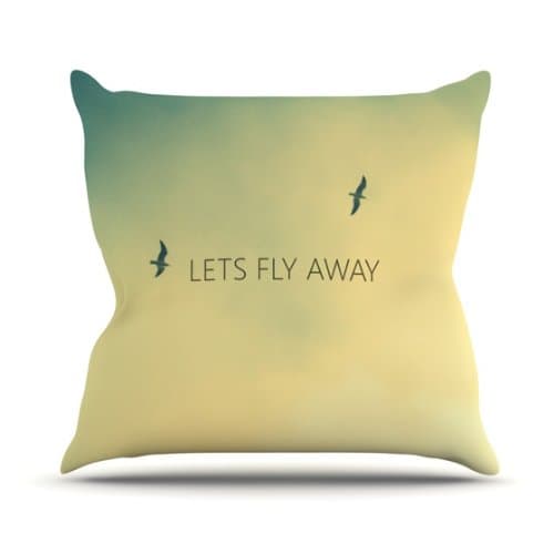 KESS InHouse Richard Casillas Let's Fly Away Outdoor Throw Pillow, 26 by 26-Inch
