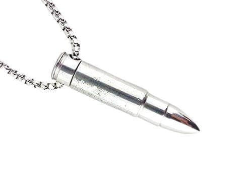 Stainless Steel Bullet Necklace, Essential Oil Diffuser Pendant, Cremation Vial
