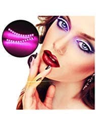 LED Eyelashes Sound Control Flashing LED Lashes Interactive Eyelashes Light,Shining Charming for Party,Bar,NightClub,Concerts,Birthday,Christmas Ornament;It Turn Your Face into a Rave party(Pink)