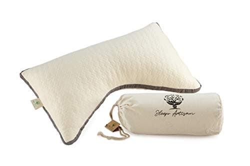 Sleep Artisan Organic Side Sleeper Pillow - Latex & Kapok Pillows for Sleeping - Organic Cotton, Adjustable Loft, Hypoallergenic, Premium Ergonomic Design Helps with Neck Pain - Made in USA …