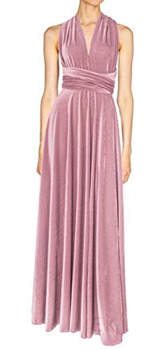 EK Infinity Velvet Dress Convertible bridesmads Gown Plus Size Multi wrap-4X-5X-dusty Pink