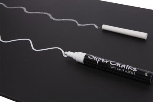 SuperChalks White Liquid Chalk Marker Pen - 4mm Reversible Tip - ONLY SUITABLE FOR NON POROUS SURFACES