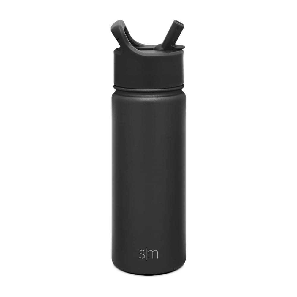Simple Modern Kids Water Bottle with Straw| Leak Proof Insulated Stainless Steel Bottle for Girls, Boys | Summit Collection | 530ml | Midnight Black