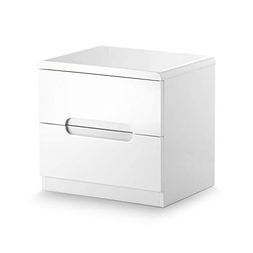 Julian Bowen White Wood Manhattan 2 Drawer Bedside Table