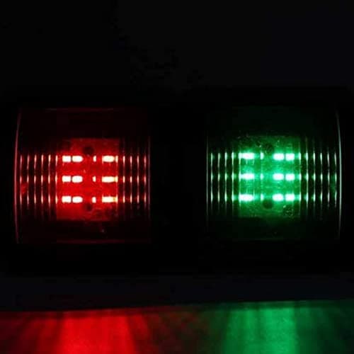 ISURE MARINE Boat Green Starboard and Red Port Side Black Stern LED Navigation Light 90° IP66 Anchor Signal Mast Light