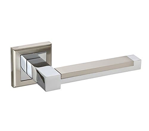 Square Duo Finish Chrome Door Handles on Rose H750061D - from Handle King