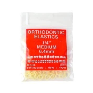 100 Pack Orthodontic Elastics 1/4" (6.4mm), Rubber Bands Great for Dog Grooming Top Knots, Bows, Braids, Tooth Gaps, and Dreadlocks by AdentalZ
