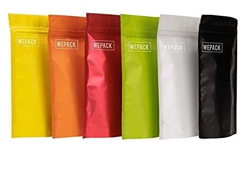 WEPACK Standup Zipper White Matte Pouch (Pack of 50) for Coffee Tea Baked Goods Nuts Cookies Snacks (13 cm x 20 cm)