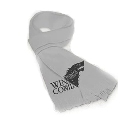 Tanboo A Song of Ice and Fire Game of Thrones The House of Stark Wolf Scarf 79" (White),with Tanboo Card and Gift Box