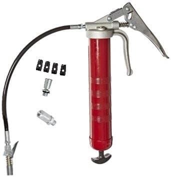 Alemite 555-E Grease Gun, LockNLube Grease Coupler, and swivel