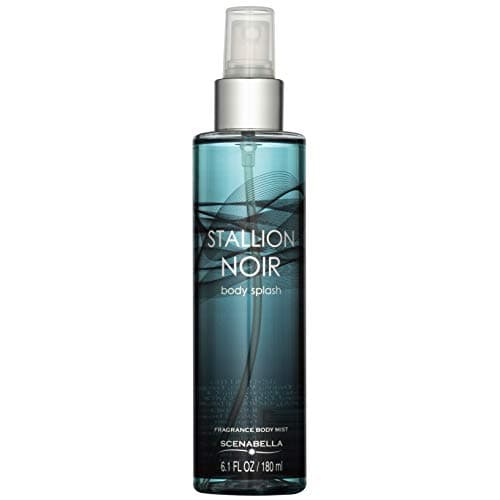 Scenabella Signature Body Splash Fragrance Mist for Men"Stalion Noir" wit Keynotes of Black Cardamom, Smoky Vanilla and Musk, 6.1 Fl. Oz