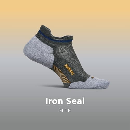 Feetures Elite Max Cushion No Show Tab Ankle Socks - Sport Sock with Targeted Compression