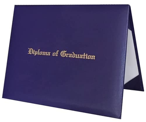 Happy Secret Imprinted Diploma Holder for 8.5"x11" Certificate - Graduation Cover with Smooth Leather, Purple, 1 Pack